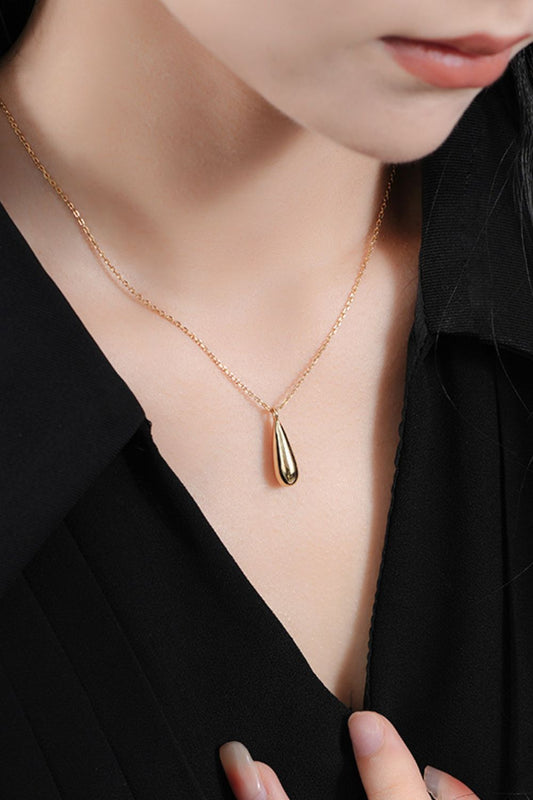 18K Gold-Plated Teardrop Pendant Necklace